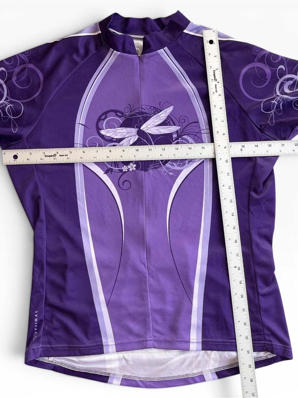 Primal Wear Women’s Purple Dragonfly Chrysalis Cycling Jersey L Front Zip - Picture 6 of 8